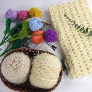 Fil mélangé fantaisie 150g, 57 couleurs, 75% polyester, 25% fil métallique, pour DIY, imitation fourrure d'écureuil - Product Image 3