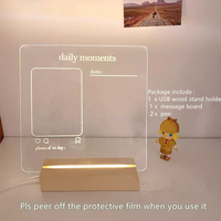 JAYI – tableau de mémo personnalisé en acrylique effaçable à sec avec lumière Led