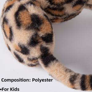 Новые плюшевые наушники-ушанки с леопардовым принтом, мягкие, теплые, универсальные, зимние, ветрозащитные, для детей - Product Image 2