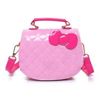 Sacs fourre-tout en PU motif animal de dessin animé Hello Cat, sacs à bandoulière en peluche mignons pour enfants et filles, sac à main bandoulière avec nœud