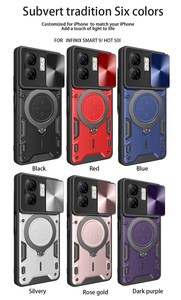Pour Infinix Smart 10 Plus / Smart 9 / Hot 50i étui Protection d'objectif de caméra coulissante 360 rotatif béquille téléphone armure coque arrière - Product Image 6