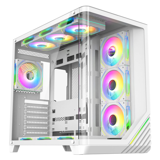 ATX Mid Tower Case with Tempered Glass & ARGB Strip, SUPER Airflow for Amazing Gaming PC Ultra Airflow for Gamers