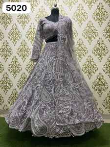 Élégant filet Georgette Lehenga pour femme Tenue de fête et de mariage parfaite avec broderie lourde et chemisier élégant - Product Image 4