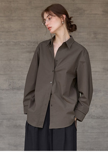 Blusa de Oficina para Mujer, de Alta Gama, Simple, Casual, Holgada, de Algodón Blanco Sólido, con Cuello Camisero y Botones, Tejido Popelina, para Otoño - Product Image 2