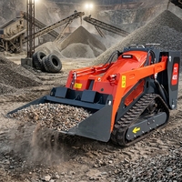 Mini-chargeuse télescopique hydraulique chinoise à moteur essence avec tête de broyage forestier