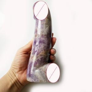 Çin üretici tedarik ametist noktası 17cm yapay penis seks oyuncakları masaj silindiri için şifa kristalleri taşlar - Product Image 3