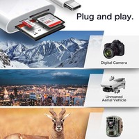Pembaca Kartu 3 in 1 Tipe C USB C CF TF SD untuk iPhone 15/Mac/iPad Flash/Micro SD Card M1 M2 Android Samsung Galaxy S22 S23