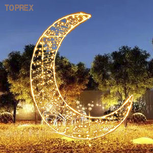 Personalizzabile 3D telaio in metallo Street New Design IP65 LED luce della luna eid mubarak ramadan luna stella <span class=keywords><strong>mezzaluna</strong></span> per le vacanze - Product Image 6