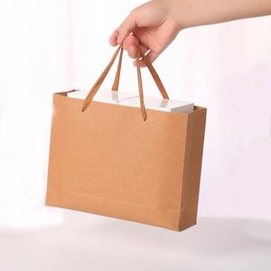 Factory Price Wide-handled Various Sizes <b>Biodegradable</b> Brown Kraft Paper Bag - Product Image 2
