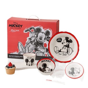 Service de table en céramique vintage <span class=keywords><strong>Mickey</strong></span> pour une personne, ensemble cadeau, bol, <span class=keywords><strong>assiette</strong></span>, tasse, cuillère, dessin animé, porcelaine rétro, boîte de vaisselle - Product Image 5