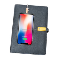 Multifunktionales Notizbuch mit 8000 mAh Powerbank USB-Ladefunktion Notizbuch mit Spiralbindung Tagebuch