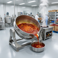 Marmite semi-automatique pour huile de piment avec système de chauffage électrique et à gaz pour la cuisson commerciale d'huile de piment