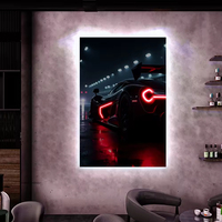 Haute qualité personnalisé décor à la maison peinture impression voiture affiche peinture lumineuse enfants chambre acrylique luxe LED décoration murale