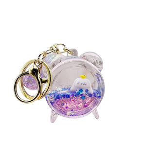 Llavero de Acrílico con Figura de Perro de Orejas Grandes Azul, Lindo Dibujo Animado para Colgante Pequeño - Product Image 5
