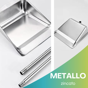 Kit scopa in sorgo con paletta in metallo zincato da 140 cm e 86 cm di altezza per la pulizia di interni ed esterni - Product Image 3