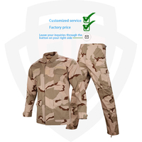 Combinaison tactique camouflage désert BDU double sécurité, veste respirante en polyester/coton rip-stop pour homme, automne/hiver