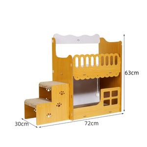 Grossiste pour animaux de compagnie chat carton griffoir deux étages chat papier ondulé château mini chat loft maison - Product Image 3