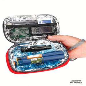 Portable Fashion Insulated Diabetes Medical Box Waterproof Polyester/Nylon Outer Shell Double Strap Insulated Lining Medicine - Product Image 2
