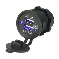 Waterproof Marine Factory Price Fast Charging 2 Ports 4.2A 12V Dual USB Car Charger Socket with Touch Switch