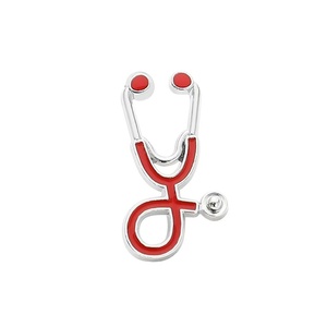 Dessin animé médical Badge stéthoscope broche métal Instrument broche pour médecin et infirmière artisanat en métal artisanal - Product Image 6
