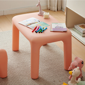 Juego de escritorios y sillas de estudio para niños de jardín de infantes nórdicos ecológicos, mesa de comedor y sillas de plástico PE multicolor para niños - Product Image 6