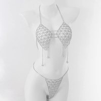 Ensemble Harnais en Strass Doré Liquide Esthétique Baddie, Tenue de Soirée Clubbing Énergie Personnage Principal
