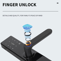 Serrure de porte intelligente en bois Aiendi Tuya TTlock avec empreinte digitale, mot de passe numérique, appartement, maison, chambre, serrures intelligentes, sécurité