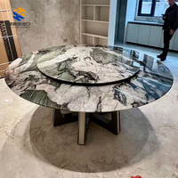 Table à manger rectangulaire en marbre blanc moderne et luxueux KT STONE, surface polie et affinée, marbre découpé sur mesure pour hôtel