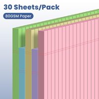 Ensemble de blocs-notes colorés avec pages lignées en rose, violet, jaune, bleu, vert pour le bureau et l'école