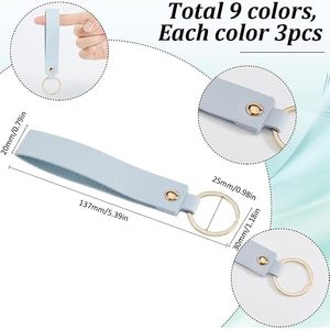 Étiquettes vierges en PU pour gravure, porte-clés dorés, crochets de chaîne, pour la fabrication de porte-clés, le bricolage, le travail du cuir, porte-clés en cuir colorés pour gravure laser - Product Image 2