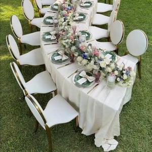 Chaise de banquet empilable en métal Louis à dossier rond pour hôtel, restaurant, <span class=keywords><strong>mariage</strong></span>, mobilier d'extérieur commercial de luxe en gros - Product Image 6