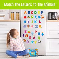 Ensemble de jouets magnétiques fantaisie pour enfants : lettres et objets, type animal, éducatif, alphabet, aimants pour réfrigérateur