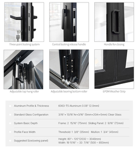 <span class=keywords><strong>Porte</strong></span> accordéon vitrée pour villa, maison, véranda, patio, NFRC AAMA AS2047, <span class=keywords><strong>porte</strong></span> coulissante/pliante - Product Image 6