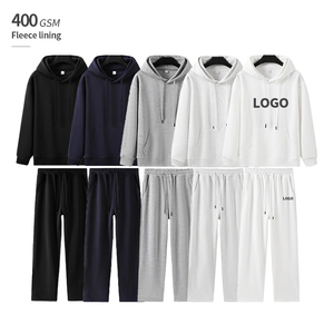 Ensemble de sweat-shirts à capuche unisexe pour homme, doublure polaire 400 GSM, coupe ample, impression personnalisée OEM, hiver, manches longues - Product Image 1