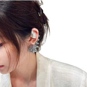 Nuevo diseño de alta calidad sin perforación pendientes puños elegante cristal grande imitación barroco perla brazalete pendientes con Clip - Product Image 1