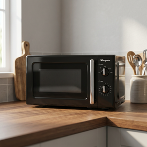 Forno a Microonde Elettrico Vintage Wave Kooper 22L 700W Nero con Display Digitale, Scocca in Plastica, per Cucinare e Grigliare, da Appoggio, per Casa e Hotel - Product Image 3