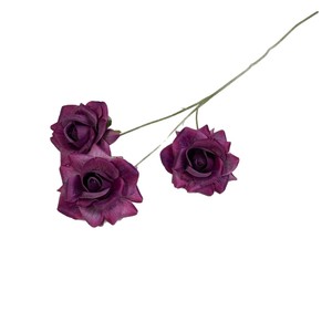 Bouquet de roses artificielles Jinxi multicolores en soie, décoration de mariage et de maison, 3 têtes, texture réaliste en relief - Product Image 3