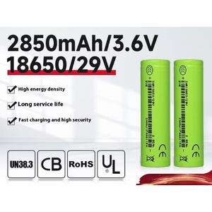 Batterie cylindrique 18650 29 à semi-conducteurs 3,6 V 2850 mAh pour jouets, haute capacité, durée de vie 500 cycles -44,52 g -20~60 - Product Image 2