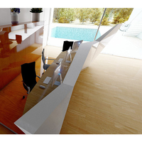 Bureau de réception de clinique à surface solide Hi-macs blanc sur mesure Comptoir de réception de bureau à surface solide moderne de 12 pieds