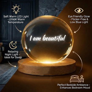 Lámpara <span class=keywords><strong>de</strong></span> Noche LED con Bola <span class=keywords><strong>de</strong></span> Cristal, Esfera <span class=keywords><strong>de</strong></span> Vidrio con Frases <span class=keywords><strong>de</strong></span> Afirmación, Lámpara <span class=keywords><strong>de</strong></span> Escritorio Motivacional, Decoración con Mensaje Inspirador, Regalo - Product Image 3