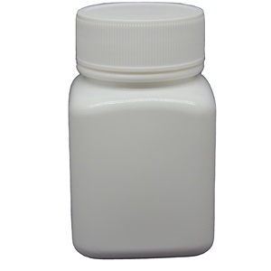 New Design 70cc Wide Mouth Pill Packing Recycled White Square Plastic Bottle