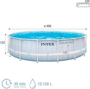 <span class=keywords><strong>Piscina</strong></span> <span class=keywords><strong>INTEX</strong></span> 26746 Familiar para Niños, <span class=keywords><strong>Piscina</strong></span> Grande de PVC para Exteriores, Estructura Prismática, Redonda, 4.88m X 1.22m, Fácil de Instalar - Product Image 6