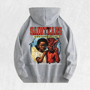 Felpa con Cappuccio Saintears con Grafica Angelo <span class=keywords><strong>e</strong></span> Diavolo, 100% Cotone, Magazzino USA, 6 Colori - Product Image 4