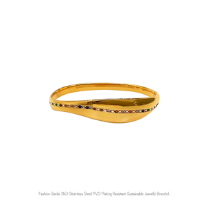 Bracelet tendance en acier inoxydable 316L plaqué or PVD, résistant et durable - Product Image 2
