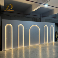 Panneau lumineux LED moderne et élégant, fond en PVC blanc, toile de fond de scène pour mariage et banquet, décoration d'événements
