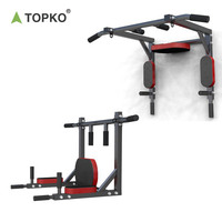Barre de traction portable TOPKO en acier/métal pour entraînement de force, équipement de fitness d'intérieur, support mural pour tractions et dips à domicile