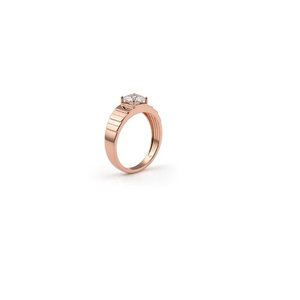 Anillo Clásico de Oro con Diamante Solitario para Compromiso, Ceremonia de Boda y Joyería Fina - Product Image 3