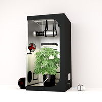 Cadre en métal noir moderne pour abri de jardin intérieur 120*120*200cm, étanche, coins en plastique 600D thermolaqués
