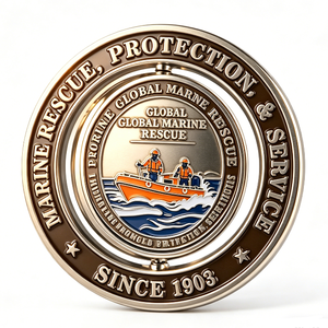 Moneda Conmemorativa Giratoria 3D Personalizada de Doble Capa de Aleación de Zinc, Recuerdo Coleccionable de Rescate Marítimo - Product Image 2