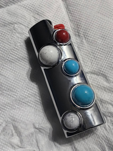 <strong>Color</strong> Rammel Flint Lighter J6 Cover <strong>Color</strong> Turquoise Diamond Movement Studded Other Lighter Case - Product Image 3